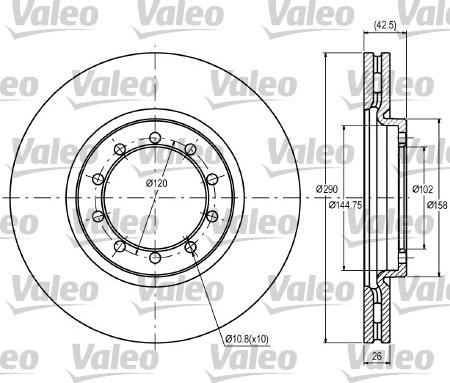 Valeo 187062 - Disque de frein cwaw.fr