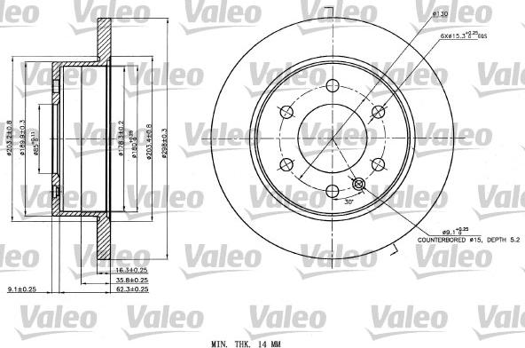 Valeo 187142 - Disque de frein cwaw.fr