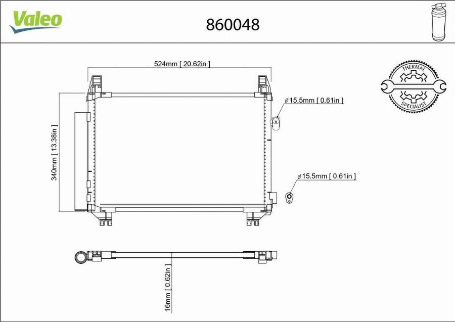 Valeo 860048 - Condensateur, climatisation cwaw.fr