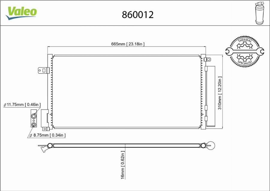 Valeo 860012 - Condensateur, climatisation cwaw.fr