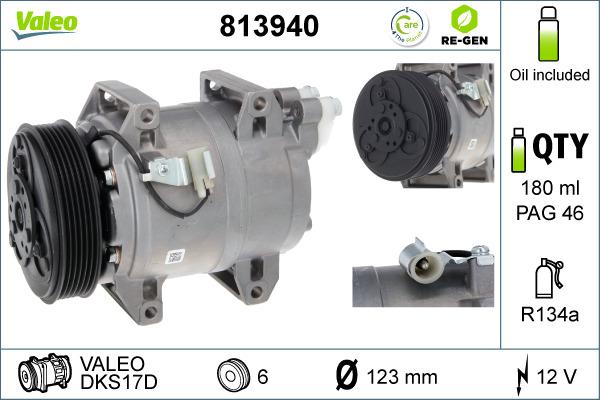 Valeo 813940 - Compresseur, climatisation cwaw.fr