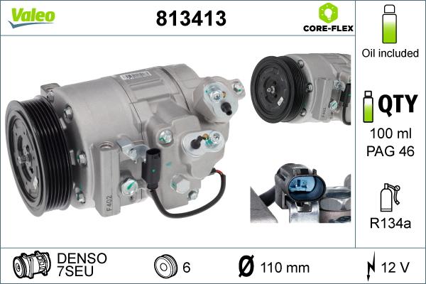 Valeo 813413 - Compresseur, climatisation cwaw.fr