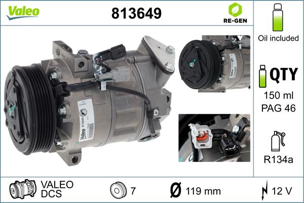 Valeo 813649 - Compresseur, climatisation cwaw.fr