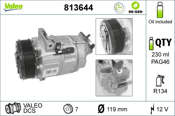 Valeo 813644 - Compresseur, climatisation cwaw.fr