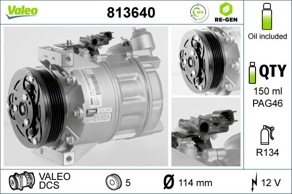 Valeo 813640 - Compresseur, climatisation cwaw.fr