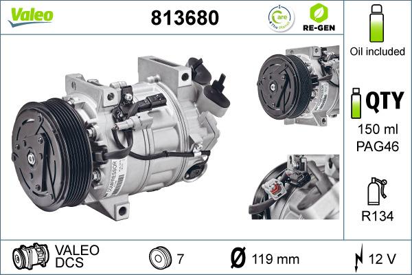 Valeo 813680 - Compresseur, climatisation cwaw.fr