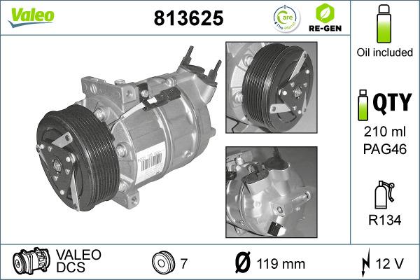 Valeo 813625 - Compresseur, climatisation cwaw.fr