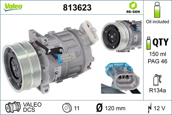 Valeo 813623 - Compresseur, climatisation cwaw.fr