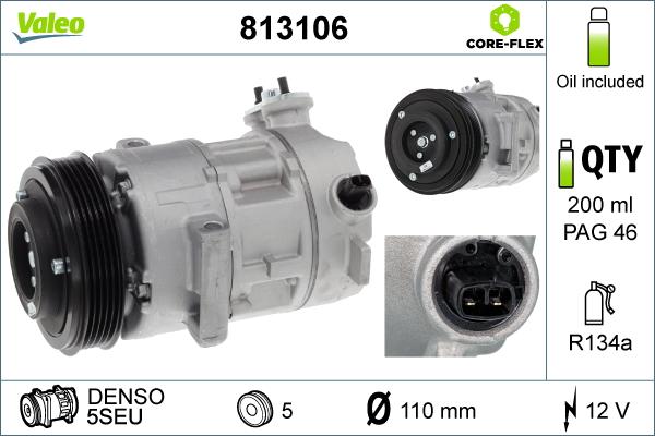 Valeo 813106 - Compresseur, climatisation cwaw.fr