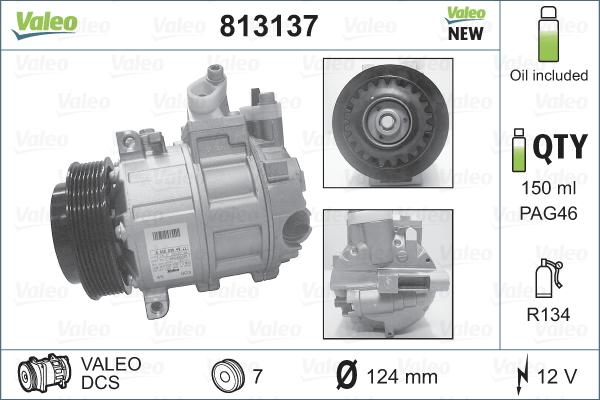 Valeo 813137 - Compresseur, climatisation cwaw.fr