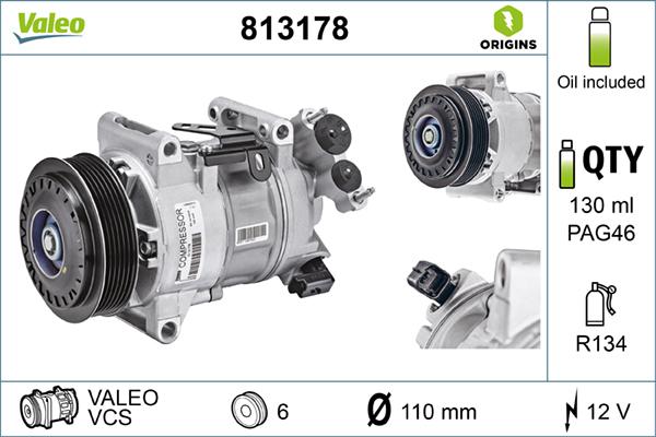 Valeo 813178 - Compresseur, climatisation cwaw.fr