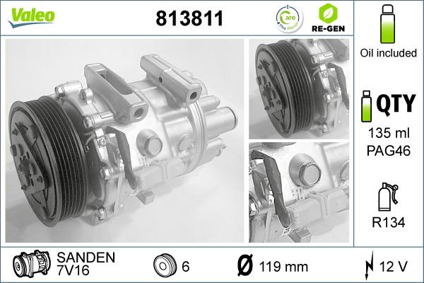 Valeo 813811 - Compresseur, climatisation cwaw.fr