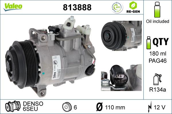 Valeo 813888 - Compresseur, climatisation cwaw.fr