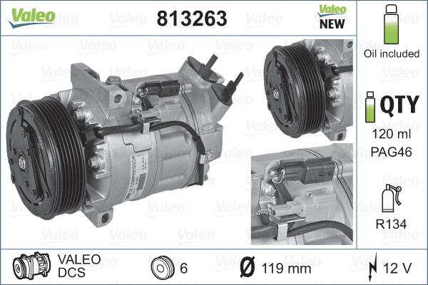 Valeo 813263 - Compresseur, climatisation cwaw.fr