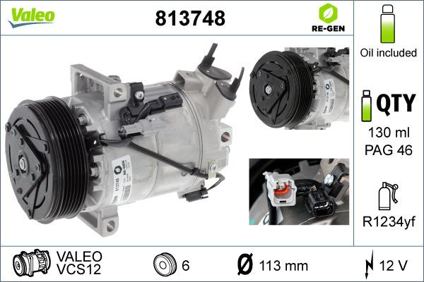 Valeo 813748 - Compresseur, climatisation cwaw.fr