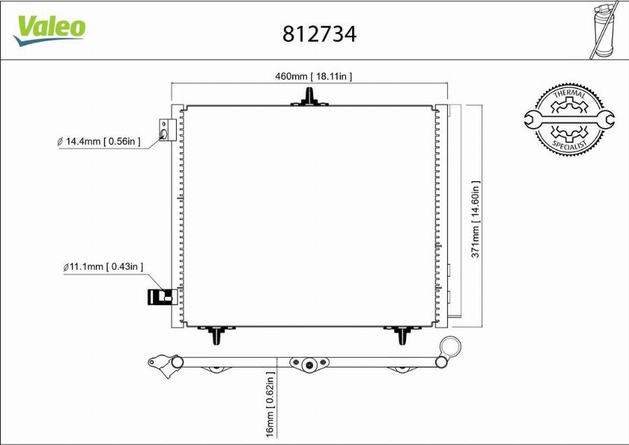 Valeo 812734 - Condensateur, climatisation cwaw.fr