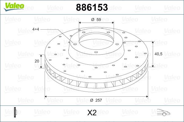 Valeo 886153 - Disque de frein cwaw.fr