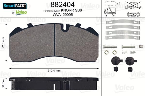 Valeo 882404 - Kit de plaquettes de frein, frein à disque cwaw.fr