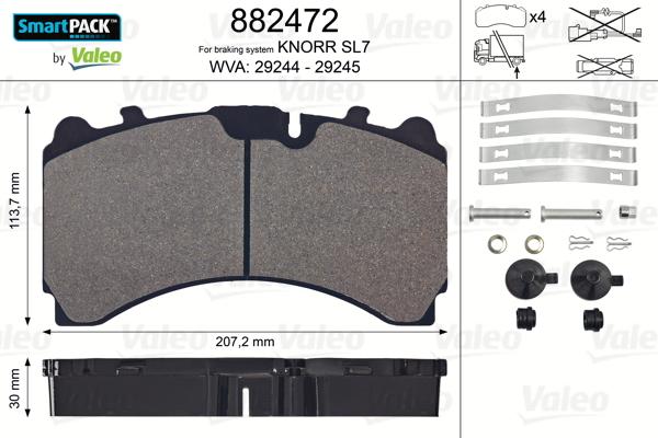 Valeo 882472 - Kit de plaquettes de frein, frein à disque cwaw.fr