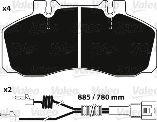 Valeo 882241 - Kit de plaquettes de frein, frein à disque cwaw.fr