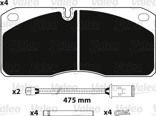 Valeo 882258 - Kit de plaquettes de frein, frein à disque cwaw.fr