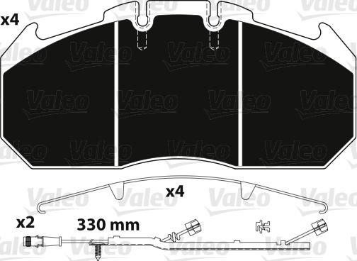 Valeo 882219 - Kit de plaquettes de frein, frein à disque cwaw.fr