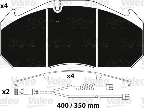 Valeo 882216 - Kit de plaquettes de frein, frein à disque cwaw.fr