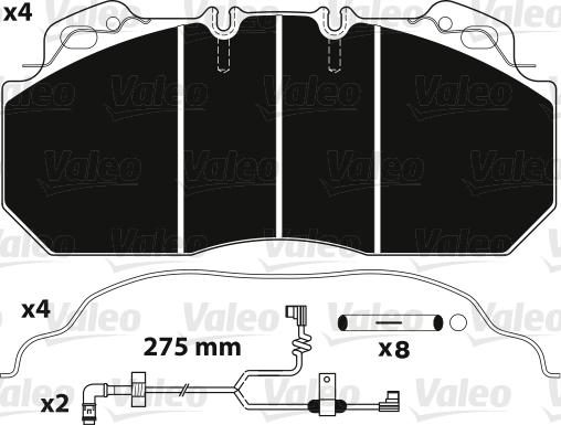 Valeo 882218 - Kit de plaquettes de frein, frein à disque cwaw.fr