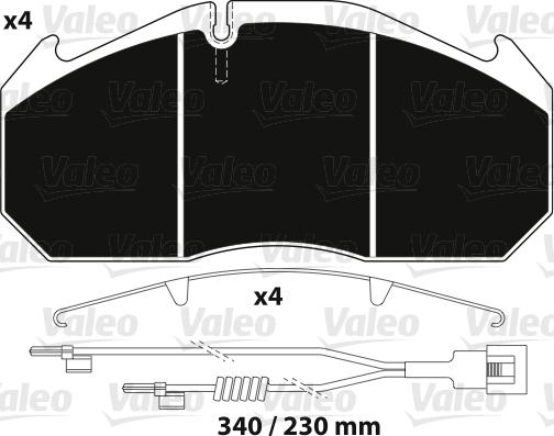 Valeo 882213 - Kit de plaquettes de frein, frein à disque cwaw.fr