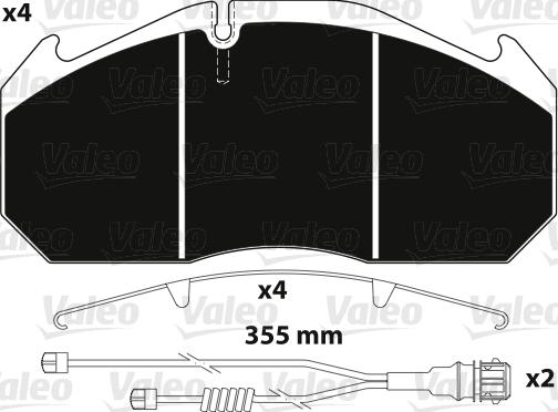 Valeo 882212 - Kit de plaquettes de frein, frein à disque cwaw.fr