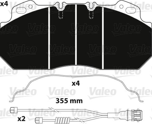 Valeo 882217 - Kit de plaquettes de frein, frein à disque cwaw.fr