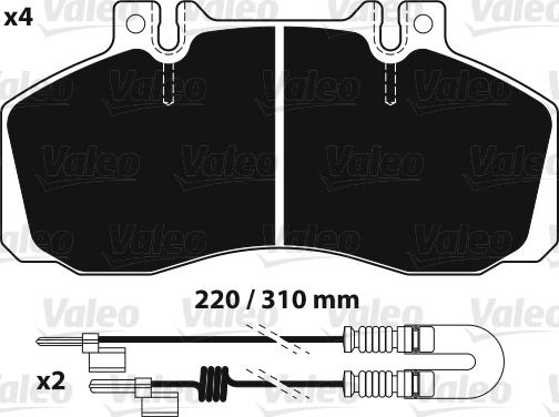 Valeo 882239 - Kit de plaquettes de frein, frein à disque cwaw.fr