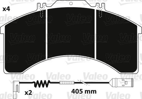 Valeo 882231 - Kit de plaquettes de frein, frein à disque cwaw.fr