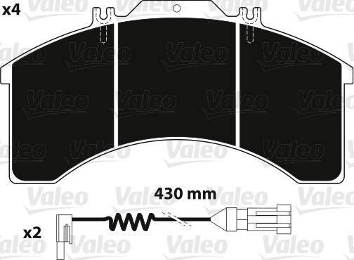 Valeo 882237 - Kit de plaquettes de frein, frein à disque cwaw.fr