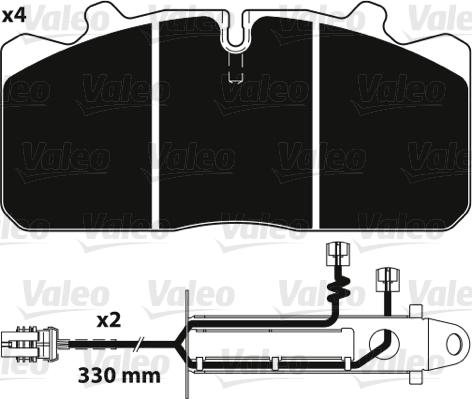 Valeo 882229 - Kit de plaquettes de frein, frein à disque cwaw.fr