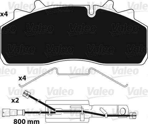 Valeo 882227 - Kit de plaquettes de frein, frein à disque cwaw.fr