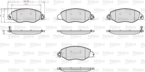 Valeo 873577 - Kit de plaquettes de frein, frein à disque cwaw.fr