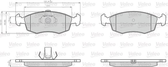 Valeo 872907 - Kit de plaquettes de frein, frein à disque cwaw.fr