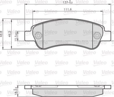 Valeo 872465 - Kit de plaquettes de frein, frein à disque cwaw.fr