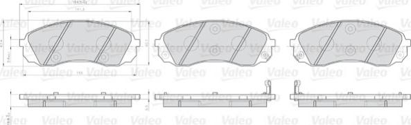 Valeo 872597 - Kit de plaquettes de frein, frein à disque cwaw.fr