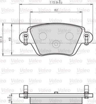 Valeo 872557 - Kit de plaquettes de frein, frein à disque cwaw.fr