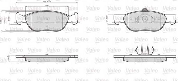 Valeo 872576 - Kit de plaquettes de frein, frein à disque cwaw.fr