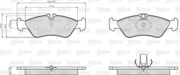 Valeo 872661 - Kit de plaquettes de frein, frein à disque cwaw.fr