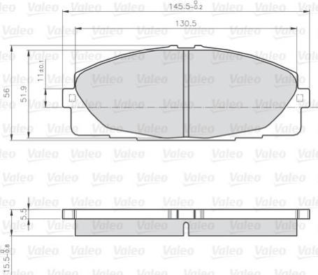 Valeo 872680 - Kit de plaquettes de frein, frein à disque cwaw.fr