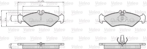 Valeo 872621 - Kit de plaquettes de frein, frein à disque cwaw.fr