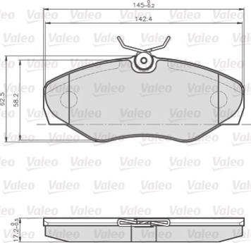 Valeo 872099 - Kit de plaquettes de frein, frein à disque cwaw.fr