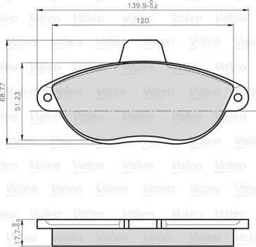 Valeo 872042 - Kit de plaquettes de frein, frein à disque cwaw.fr