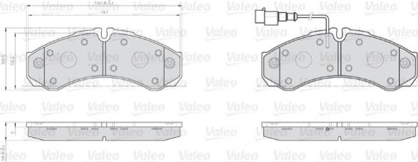 Valeo 872001 - Kit de plaquettes de frein, frein à disque cwaw.fr