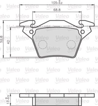 Valeo 872020 - Kit de plaquettes de frein, frein à disque cwaw.fr