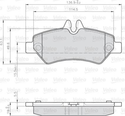 Valeo 872190 - Kit de plaquettes de frein, frein à disque cwaw.fr